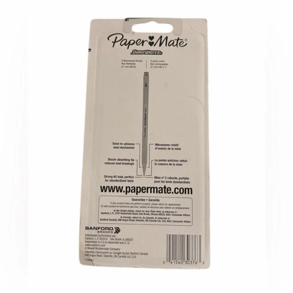 🐰Paper Mate SharpWriter Mechanical Pencils 6 Pack 0.7mm #2 Yellow - Picture 2 of 2